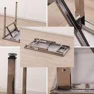 Student Stainless Steel Construction Site Dining Table Commercial Portable Outdoor Square Table Fold