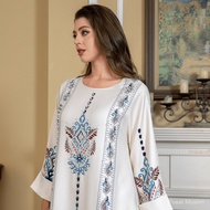 ZD040 Middle East Muslim Women's Printed Robe Dubai Dress Abaya 7SUU