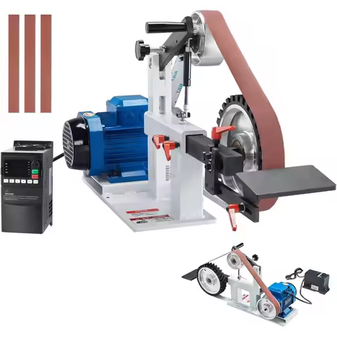 Variable Speed Belt Grinder Sander 72x2 Inch 1500W Polishing Grinding Machine with VFD 3 Moulds