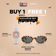 Komono Kate Estate Flower Silver Coral + Komono Ana Tortoise | Watches & Sunglasses