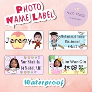 88Pcs Personalised Photo Name Label | Big Head Name Sticker | Waterproof Name Sticker | School Label