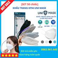 Set 100 chiếc khẩu trang 4D UNIMASK KF94 UNIMASK cao cấp 4 lớp kháng khuẩn