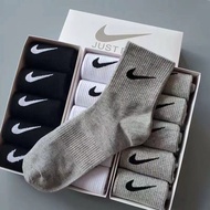 5 pairs  men's and women's long tube 100% pure cotton long breathable casual sports socks