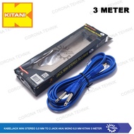 Kabel Jack Mini Stereo 3,5 mm to 2 Jack Akai Mono 6,5 mm Kitani 3Meter