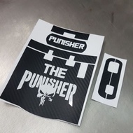 Motorcycle slim iu 3d carbon stickers. design 21. punisher