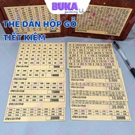 Price card 5 million 10 million 20 million 30 million glued to wooden savings box and Buka used with