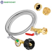 [BABYKO] Propane Tank Adapter for 1lb Cylinders: 3ft Stainless Steel Hose with Pressure