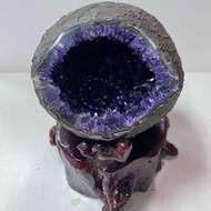 烏拉圭ESP等級紫晶洞 天然錢袋子紫晶圓洞紫水晶超紫到發黑