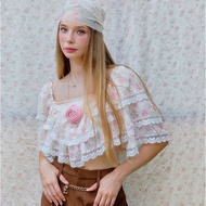[พร้อมจัดส่ง]BOHEMIAN ROSE PRINTED BERTHA COLLAR LACE