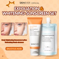 SKINEVER Water Light Body Sunscreen & Scrub Cleanser Brightening Refreshing 2pcs