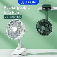 JISULIFE Clip Table Fan 8000mAh Portable Fan Shaking Head Mute Desktop Stroller Small Fan