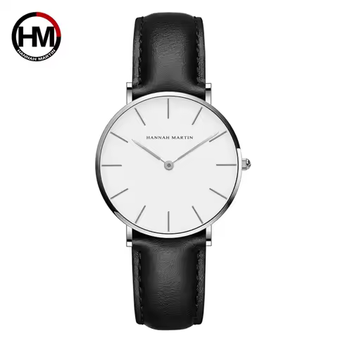 Hannah Martin Brand Japan Quartz Movement Women Fashion Watch Leather Strap Lady Wristwatches Waterp