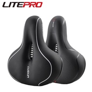Litepro 700C Road Bike Big Butt Saddle Leather Sponge Mountain Bicycle Fat Back Seat Waterproof Shoc