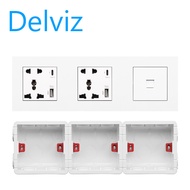 DELVIZ (EU/US/UK) Six computer modules +PD 5 hole +PD 5 hole wall power socket fast charging socket.
