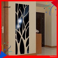 XZ 1 Set Tree Pattern Mirror Wall Stickers Smooth Surface Acrylic TV Background Wall Decal Sticker Home Decor