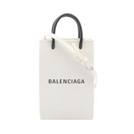 【二手】巴黎世家 (Balenciaga) BALENCIAGA單肩包購物手機袋 593826 白色皮革購物手機袋