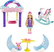 Barbie Dreamtopia Chelsea Princess Doll & Fairytale Sleepover Playset with Loft Bed, Swing, Moon Cha
