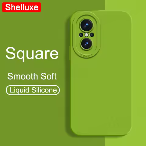 For Nova9 SE Case Shelluxe Square Liquid Silicone Soft Cover For Huawei Nova 9 9SE Nova9SE Shockproo