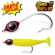 MATA FISHING MANIA Softlure Ajing Micro Paddle Tail Resin Head Fishing Bait Hook