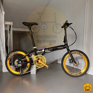 🎩 Fnhon Blast 22” 𝗠𝗥𝗧/𝗕𝘂𝘀-𝗳𝗿𝗶𝗲𝗻𝗱𝗹𝘆 14 Freebie 𝗟𝗶𝗴𝗵𝘁𝘄𝗲𝗶𝗴𝗵𝘁 Folding Foldable Bicycle Bike Bifold Dahon Black Gold Shimano
