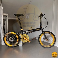 🎩 Fnhon Blast 22” 𝗠𝗥𝗧/𝗕𝘂𝘀-𝗳𝗿𝗶𝗲𝗻𝗱𝗹𝘆 14 Freebie 𝗟𝗶𝗴𝗵𝘁𝘄𝗲𝗶𝗴𝗵𝘁 Folding Bicycle Bifold Black Gold Shimano
