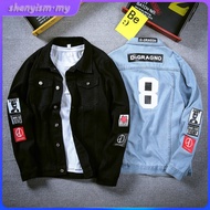 Fashion Jaket Lelaki Korean Version Men Denim Jacket  Student Jeans Outwear 2020