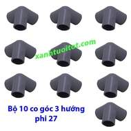 [HCM]Co góc 3 hướng phi 27 nhựa PVC màu xám