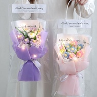 Colorful Crochet Boquet Long Storage Beauty Flowers Teacher's Day Graduation Gift