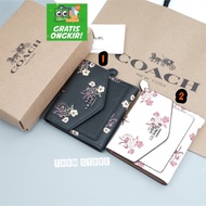 DOMPET COACH SMALL WALLET FLORAL BOW WANITA LADIES ORIGINAL AUTHENTIC