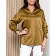 Blouse Wanita Bahan Satin Silk Premium Standar dan Jumbo Korean Style Terbaru 2023 LD 100-120cm