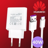 Huawei ชาร์จซูเปอร์ชาร์จเจอร์40W อแดปเตอร์ชาร์จแบตเตอรี่ความเร็วสูงติดผนัง EU Usb ของแท้สำหรับ Huawei P40โปรโนวา5T Y70 Honor 30 Pro Play 6T