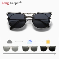 【hot】 LongKeeper Men Polarized Clip-On Sunglasses Flip Up Rimless Photochromic Clip Glasses Outdoor for Driving Fishing Uv