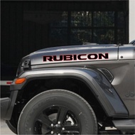 2 Pcs Engine Cover Side Hood Sticker Rubicon Unlimited Reflective Vinyl Decal For Jeep Wrangler JK J