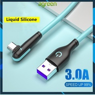 Agreen 3A Fasr Charging Charger Cable Liquid Silicone Cable 90 Degree Angle Type-c Cable