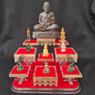 Acrylic Amulet Display Stand Altar With Red Velvet For Thai Amulets, Pendants & Takruts, Mini Bucha,