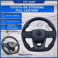 LC300 GR Steering Toyoto Full Leather Steering Wheel Full Set Airbag Vios Vellfire Alphard