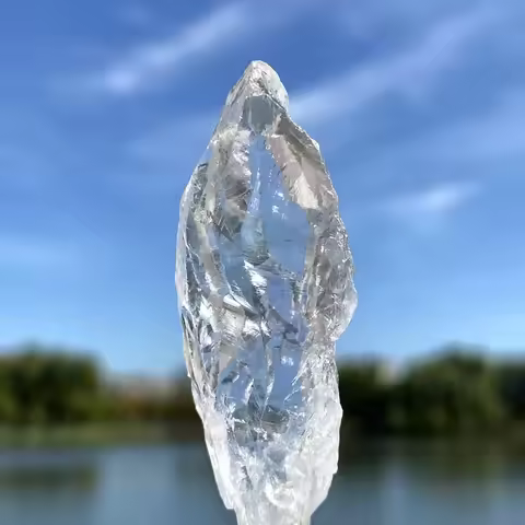 1/3pc Unpolished Natural Azeztulite Crystal Set Enriched with Earth Energy Growth Striation Spiritua