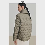 ltyp旅途原品 嵿級95白鵝絨羽絨服女 冬季高領波浪紋輕暖羽絨外套 M L-XL M 橄欖灰綠