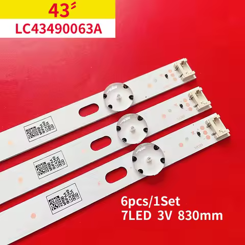 3Pcs 43inch 829mm LED Backlight Strip for LIG 43UJ 7led 3V1W LC43490059A LC43490063A 43LH515V 43LJ51