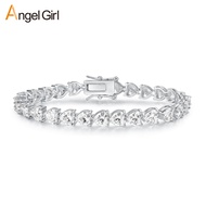 Copper Inlaid Heart-Shaped Zircon Heart Bracelet Full Diamond Tennis Bracelet Fashion Trend S26.04.1