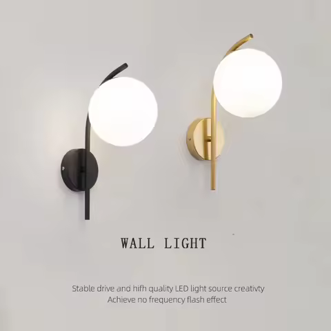 Frosted Glass Ball LED Wall Lights TV Background Aisle Bedside G9 9w Wall Sconce Indoor LED Wall Lam
