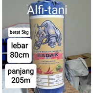 plastik mulsa 5kg lebar 80cm panjang 200 meter mulsa hitam perak cap badak