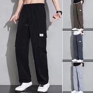 CLIFF Men's Casual Trousers Seluar kasual lelaki Ice Silk Crock Pants Summer Thin American Style Wid