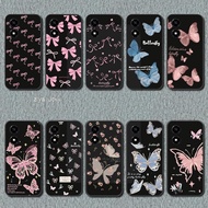 Casing Honor X5 Plus WOD-LX1 LX2 LX3 Butterfly Flowers Black Soft silicone Shockproof Bow Tie Flower