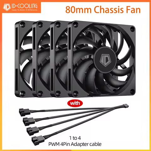 1-10PCS ID-COOLING NO-8010-PWM 80mm Ultra-Thin Fan Temperature Controlled Computer Case Fan PWM 10mm