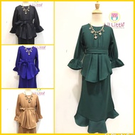 Lil Little BK77 Baju Kurung Budak Perempuan 2023 Baju Raya Budak Murah Baju Raya Kurung Kanak-Kanak 