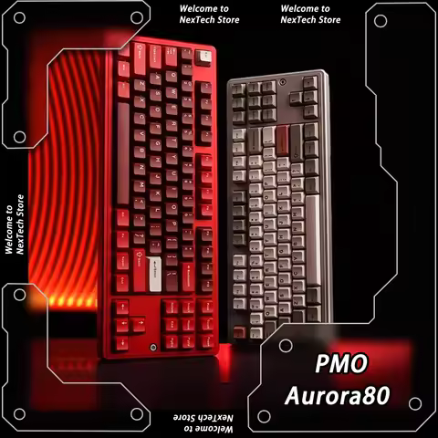 PMO Aurora80 Three Mode Gaming Mechanical Keyboard Bluetooth Wireless Keyboard 1000HZ Aluminium Game