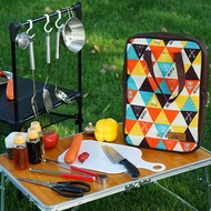 CLS Outdoor Cookware Five-Piece Set Camping Barbecue Stainless Steel Knives Cutting Board Picnic Bag