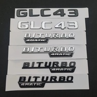 3D ABS Chrome Black Car Rear Trunk Badge Sticker Logo GLC 43 BITURBO 4MATIC Emblem For Mercedes GLC4