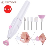 Nail set Manicure Electric Set 5 in 1 Manicure machine Nail Drill File Grinder Grooming kit nail Buffer Polisher remover